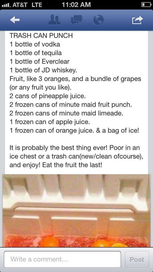 Trashcan Punch recipe