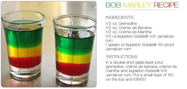 Flaming Bob Marley recipe